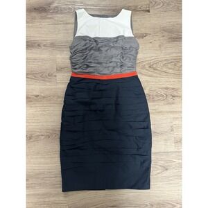 Paule KA Colorblock Orange Grey Black Shift Dress (vintage) Size 38